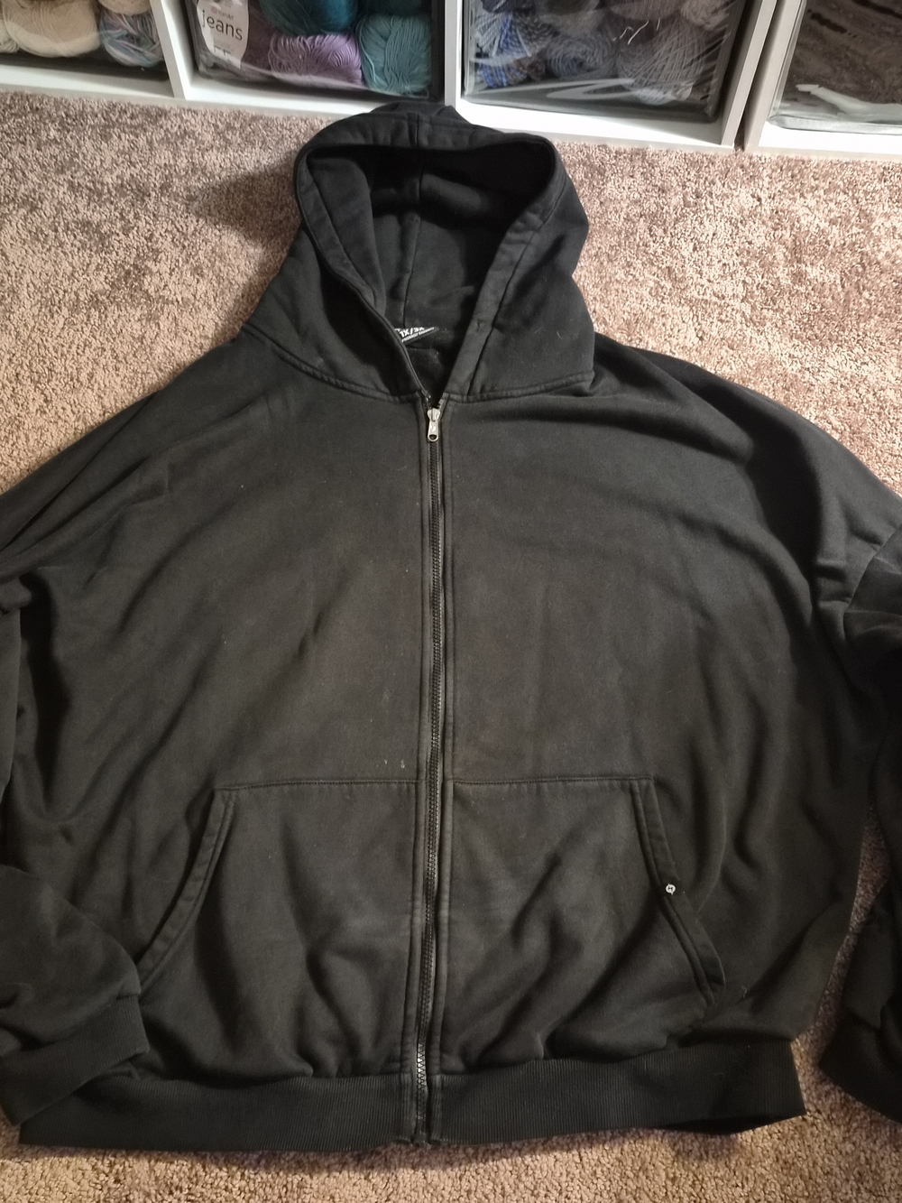 POPFLEX Black Women's Full-Zip Hooded Sweatshirt 1X/3X